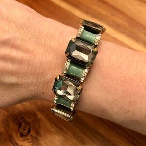 J.Crew | Rhinestone and Enamel Statement Bracelet | 7.25” Length